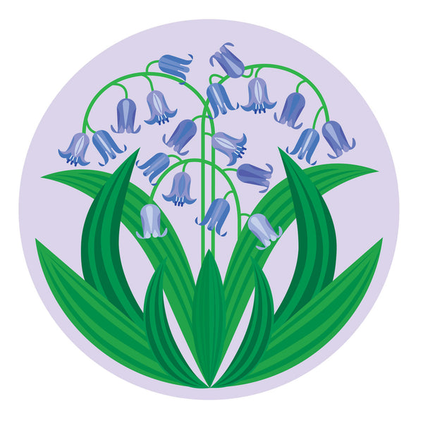 Bluebell pattern cork backed melamine place mat designed by Gillian Blease for Jenny Duff