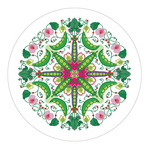 Rebecca Strickson table mat coaster large mat for Jenny Duff Apples pears cherries lemons carrots tomatoes berries peas