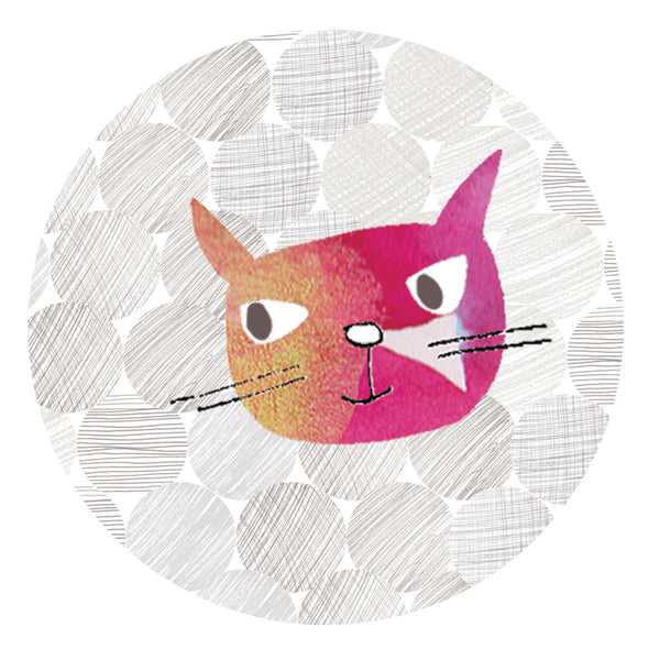 Angus cat coaster by Lindsay Marsden the Black Rabbit for Jenny Duff mats