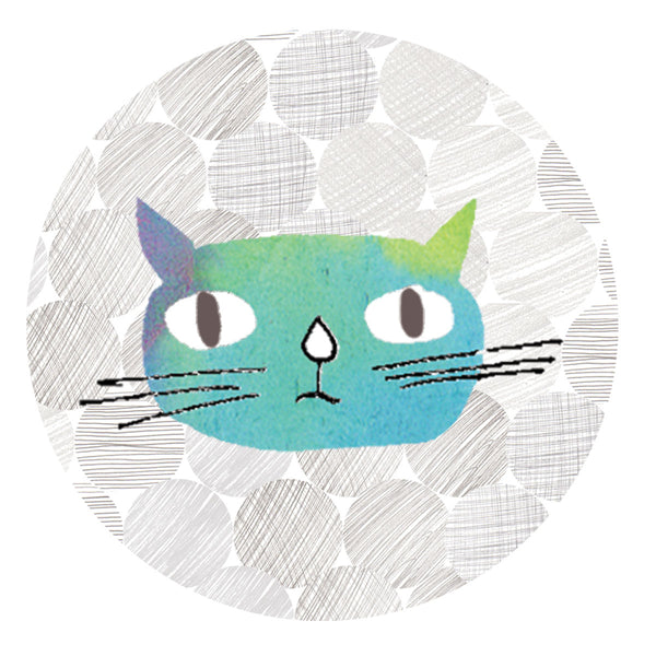 Reggie cat coaster by Lindsay Marsden the Black Rabbit for Jenny Duff mats