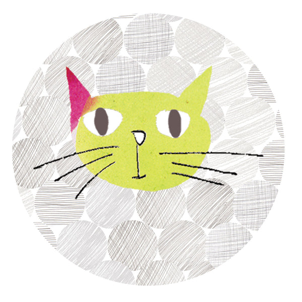 Syrup cat coaster by Lindsay Marsden the Black Rabbit for Jenny Duff mats