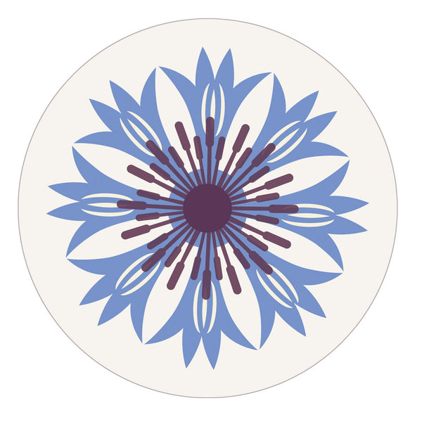 Jenny Duff Gillian Blease flower cornflower design table mats coasters placemats corkbacked Melamine Made in Britain