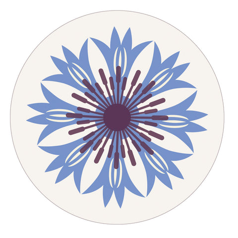 Jenny Duff Gillian Blease flower cornflower design table mats coasters placemats corkbacked Melamine Made in Britain