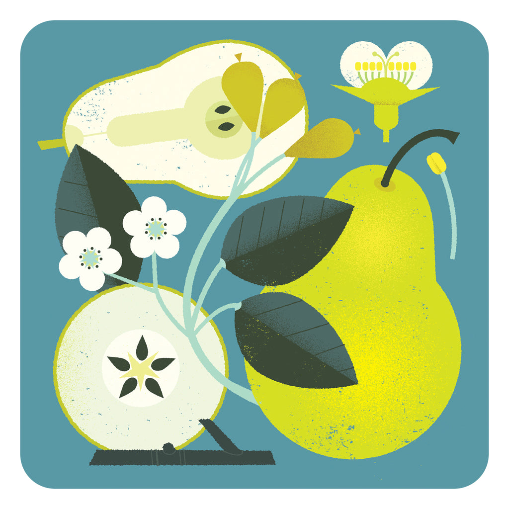 gillian blease pear fruit design placemat place mat tablemat table mat melamine made in uk