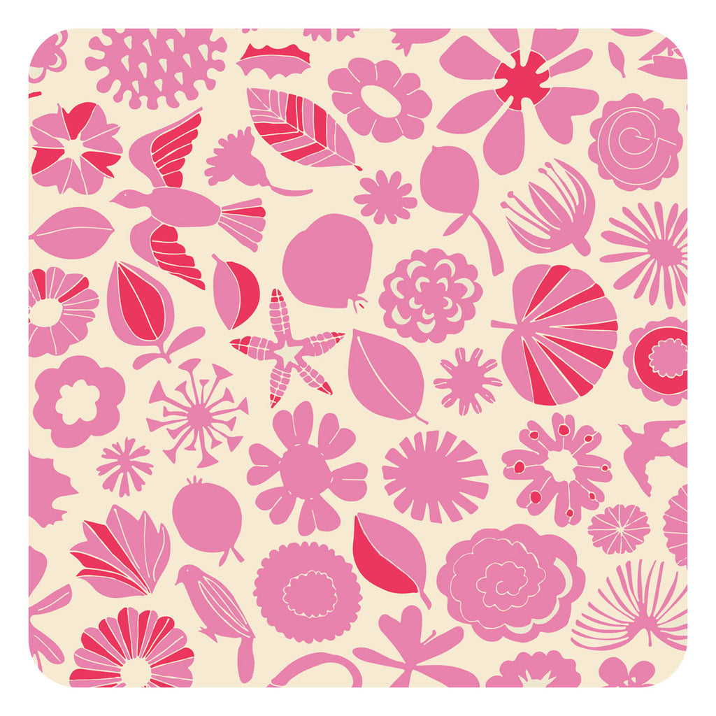 Magic Garden by Lindsay Marsden: Pink design square table mat